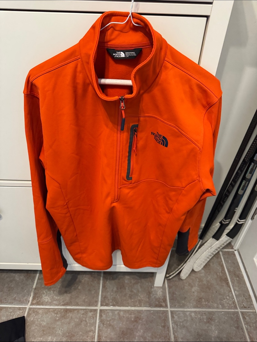 The North Face Men's Bright Orange Lightweight Quarter-Zip Jacket